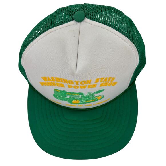 Vintage Snapback Trucker Hat Lindeman John Deere WA State Pioneer Power Show - Picture 2 of 9